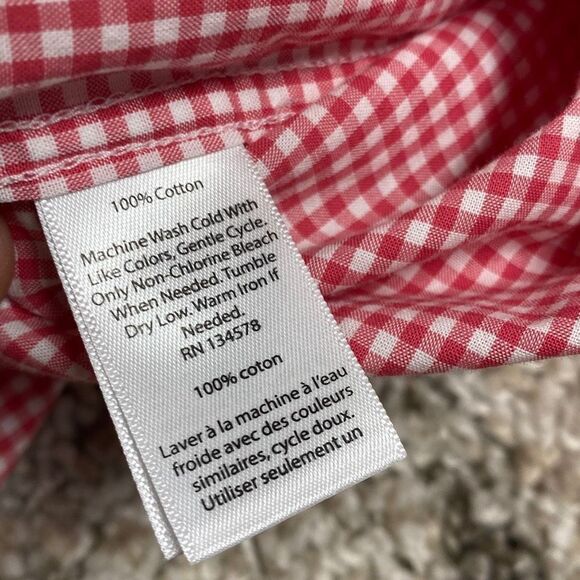 Vineyard Vines By Shep & Ian Red Gingham Long Sleeve Button Down Size XL (18) - Picture 6 of 6